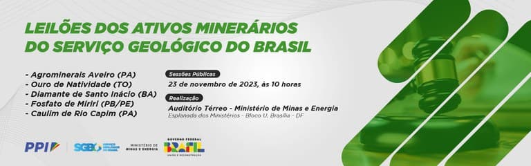 MME marca para novembro leilão de ativos minerais