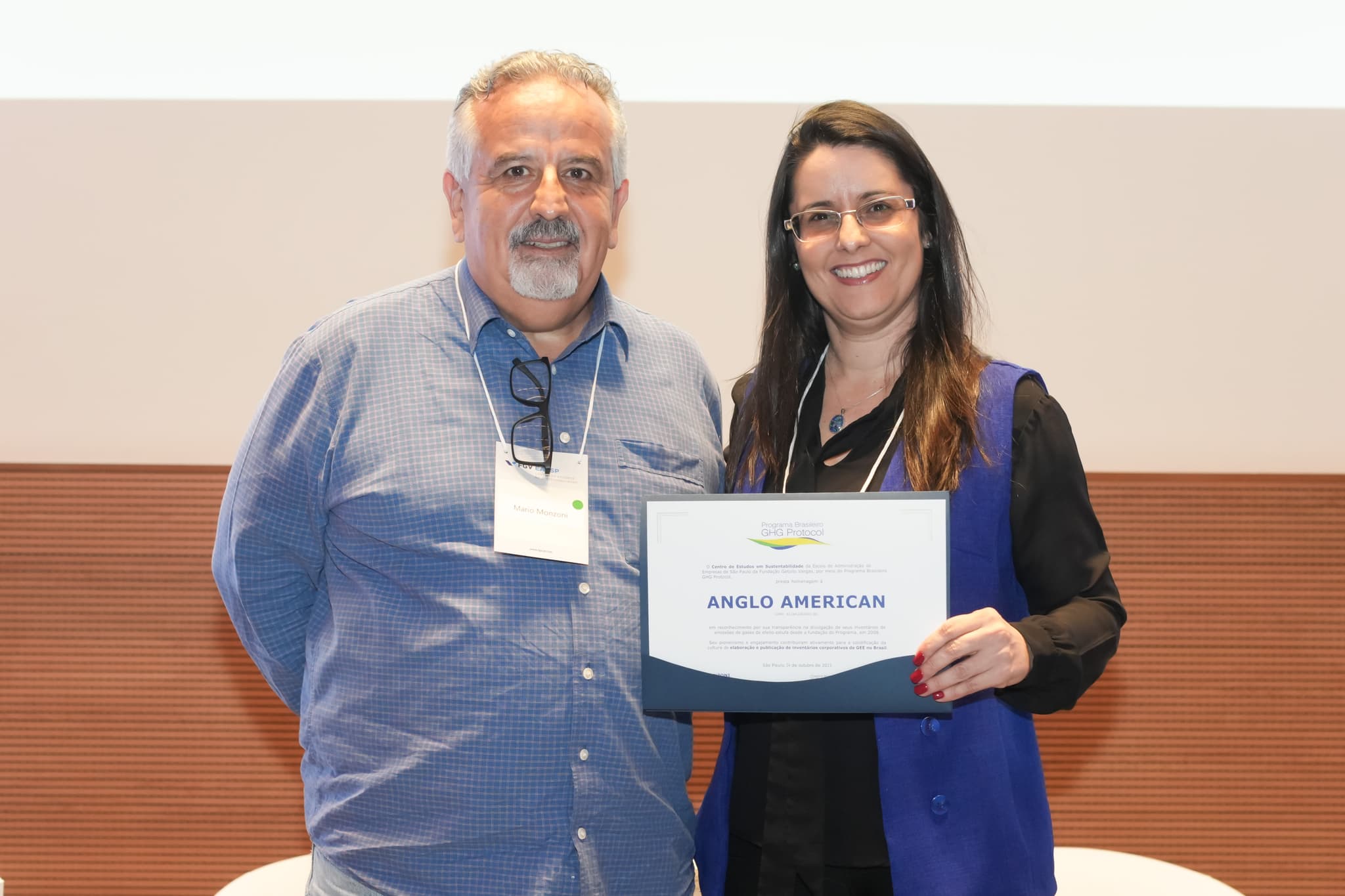 Anglo American ganha mais uma vez o Selo Ouro do GHG