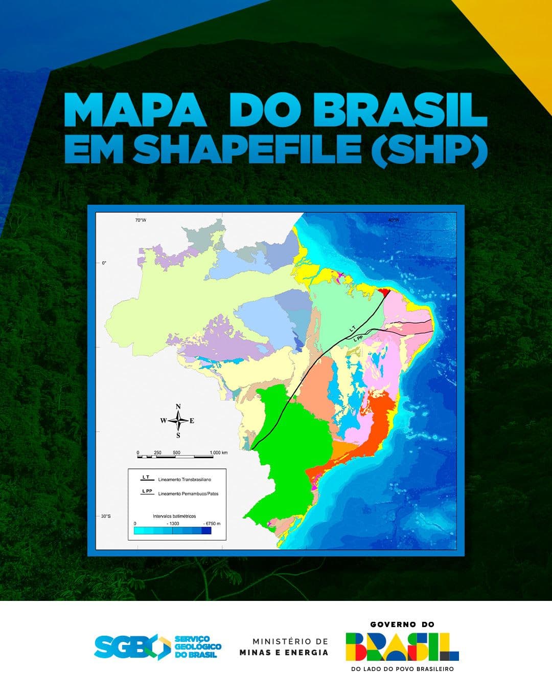 SGB oferece Mapa Geológico do Brasil em formato SHP